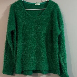 Luxurious Green V-Neck Sweater by Love Tree